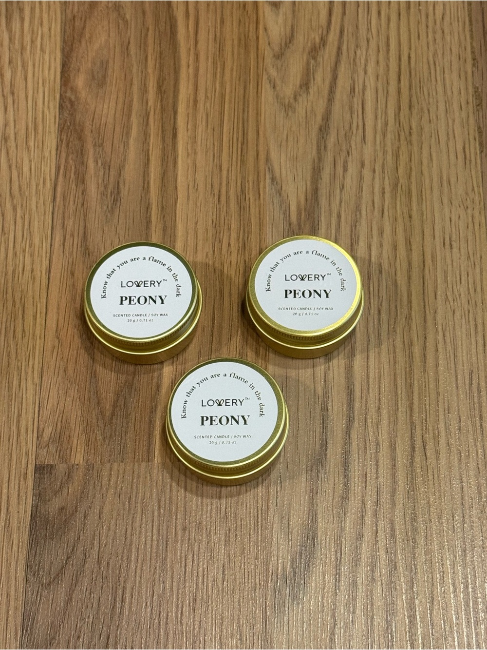 5 for $25 item 🌺 Mini Lovery Peony Scented Candles x3